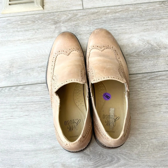 Johnston & Murphy Nude Sheepskin  Leather Wingtip Oxford - Picture 8 of 16